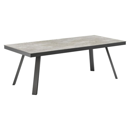 Hagebord aluminium/Dekton 220x100 cm antrasitt - OUTLIV forfra