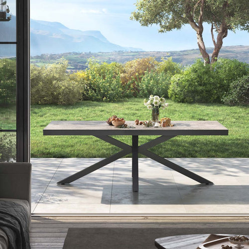 Hagebord aluminium/Dekton 220x100 cm antrasitt - OUTLIV bakside