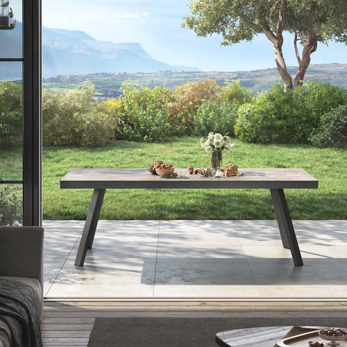 Hagebord aluminium/Dekton 220x100 cm antrasitt - OUTLIV bakside