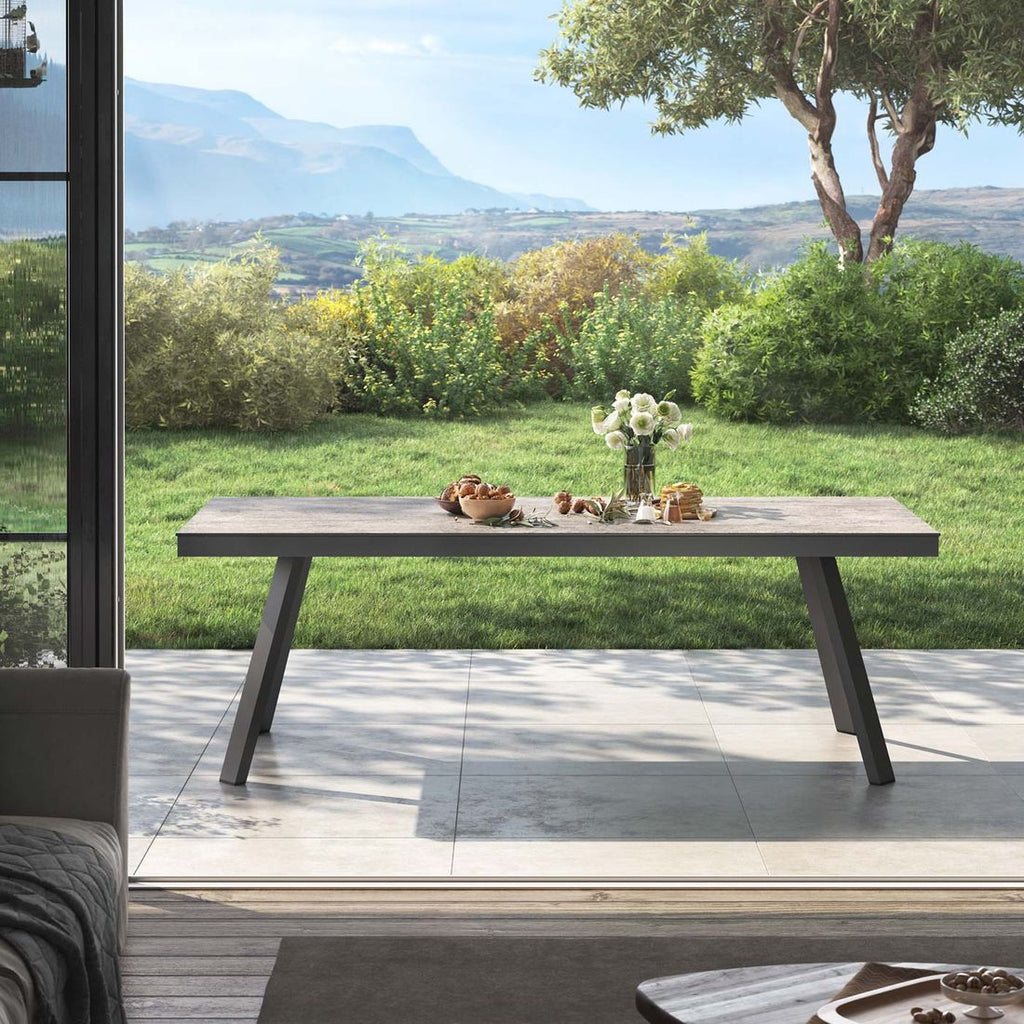Hagebord aluminium/Dekton 220x100 cm antrasitt - OUTLIV bakside