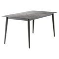 Hagebord aluminium HPL 160x90 cm jerngrå Sieger forfra