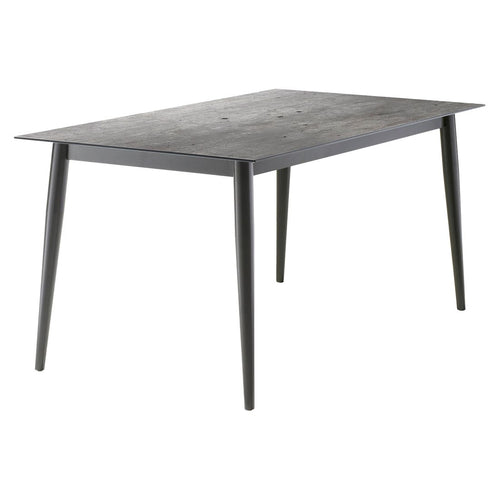 Hagebord aluminium HPL 160x90 cm jerngrå Sieger forfra