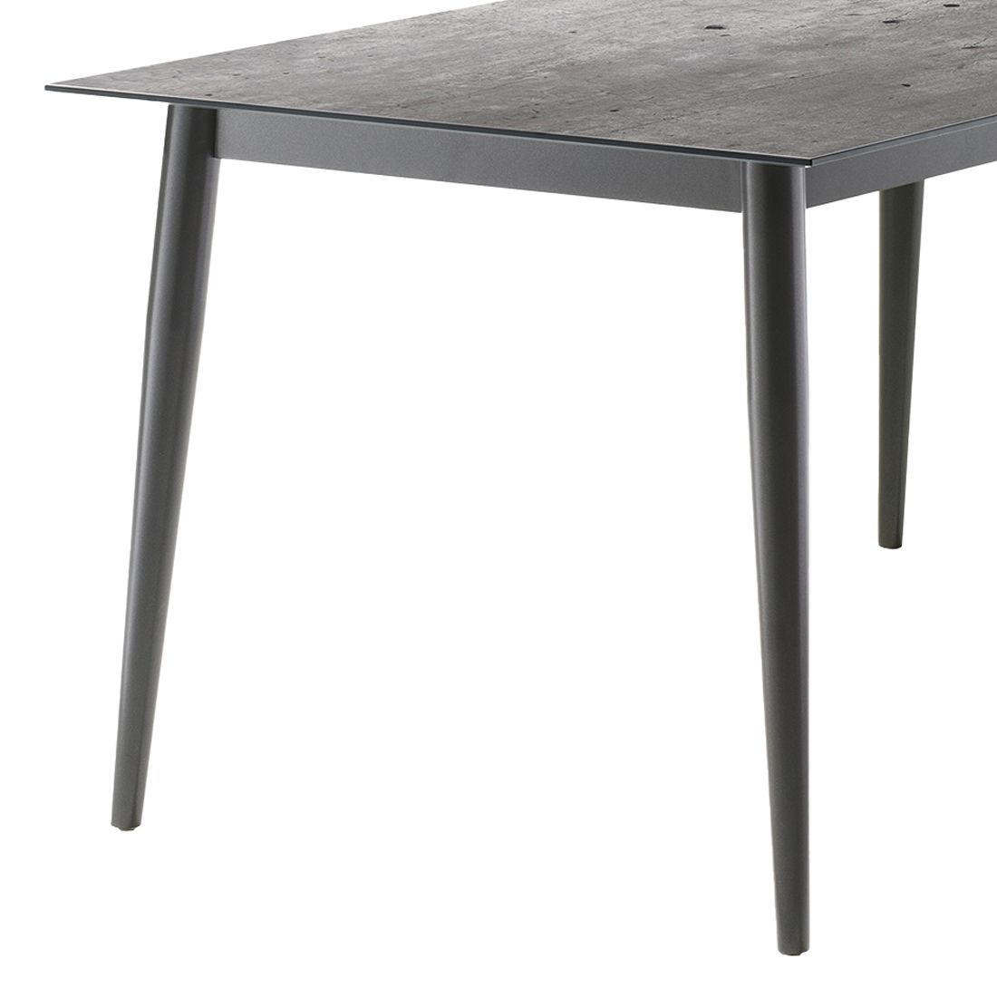 Detalj av bordplate på Hagebord aluminium HPL 160x90 cm jerngrå Sieger