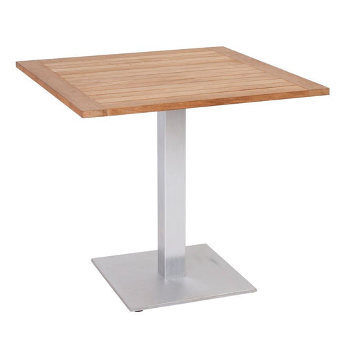 Hagebord aluminium og teak 80x80 cm - Stern forfra