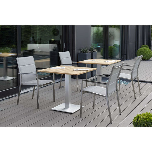 Baksiden av Hagebord aluminium og teak 80x80 cm - Stern