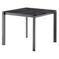 Hagebord aluminium/Polytec 90x90 cm antrasitt - Sieger sett forfra