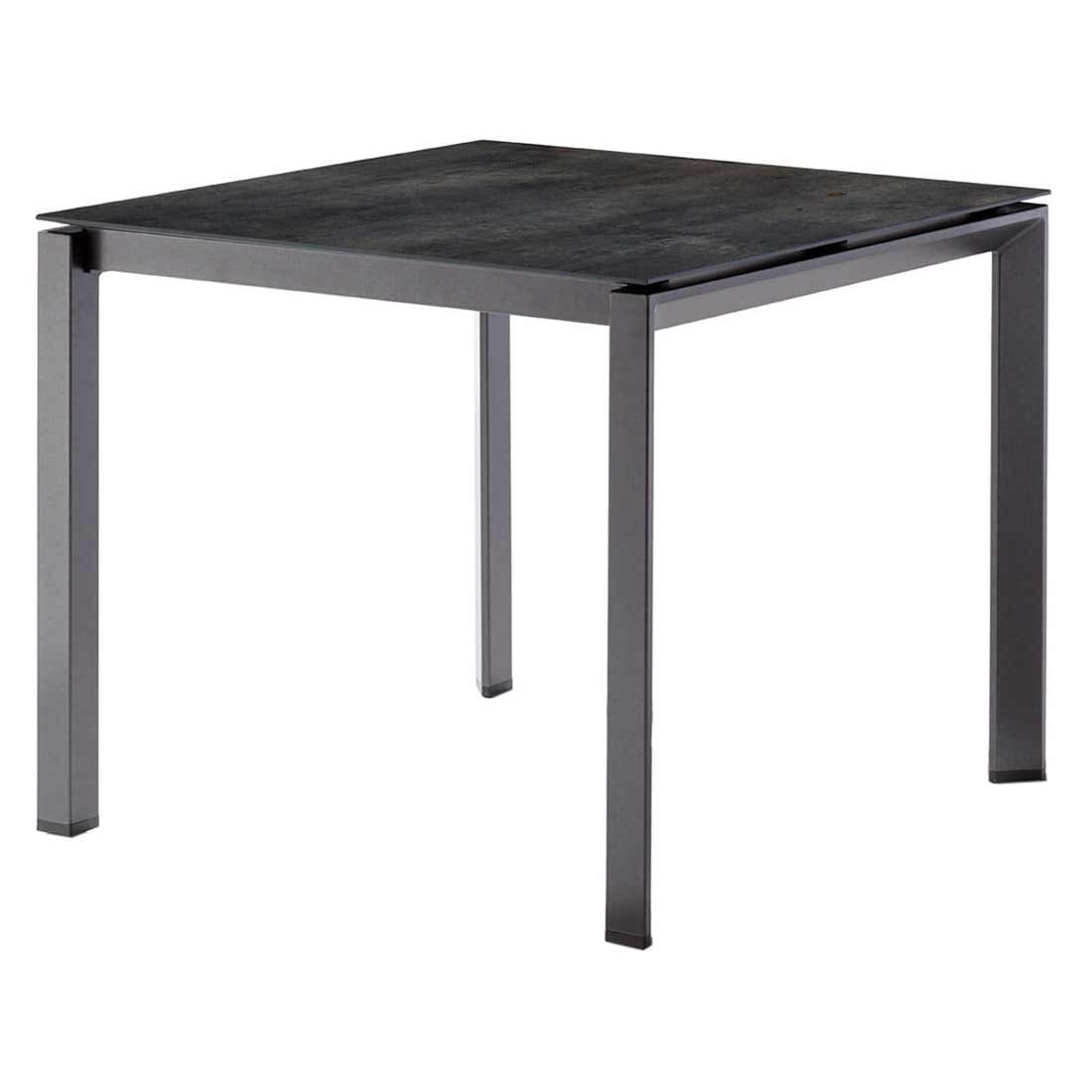 Hagebord aluminium/Polytec 90x90 cm antrasitt - Sieger sett forfra
