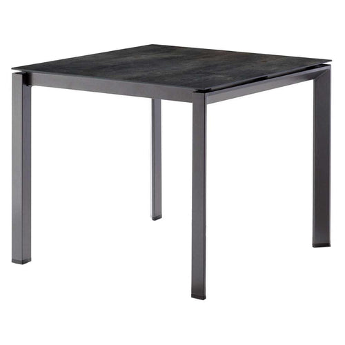 Hagebord aluminium/Polytec 90x90 cm antrasitt - Sieger sett forfra