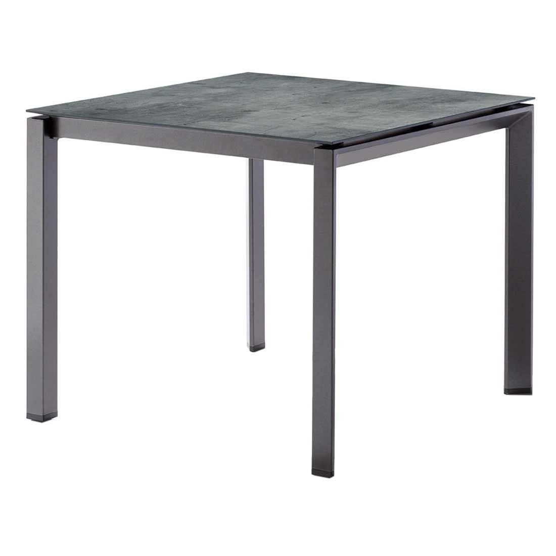 Hagebord aluminium/Polytec 90x90 cm grafitt - Sieger forfra
