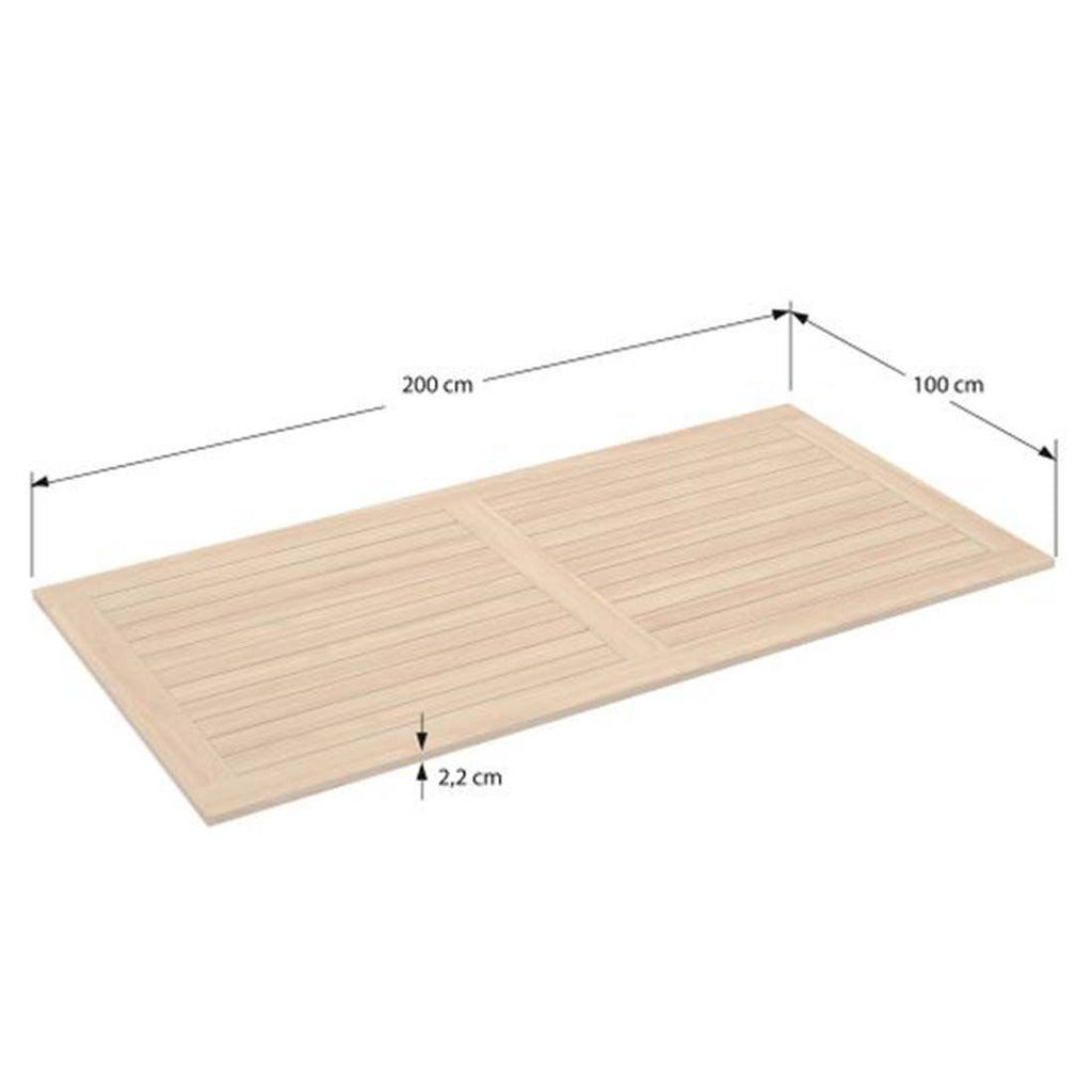 Nærbilde av aluminiumstellet på Hagebord aluminium/teak 200x100 cm hvit/natur