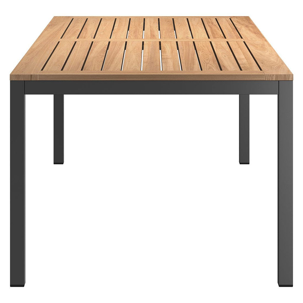 Detalj av teak bordplate på Hagebord aluminium/teak 220x100 cm - OUTLIV