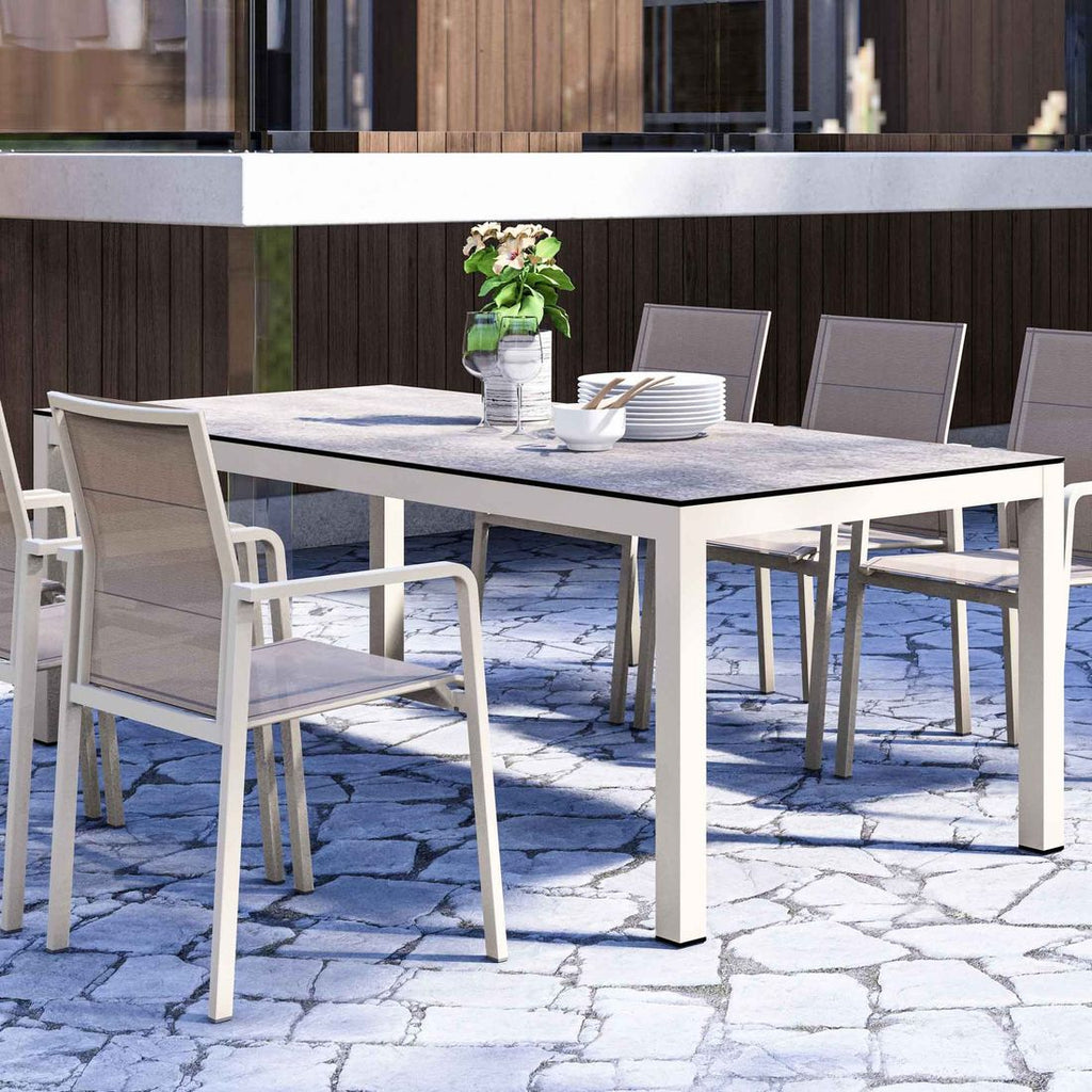 Hagebord Alus aluminium HPL 210x100 cm Zebra bakside