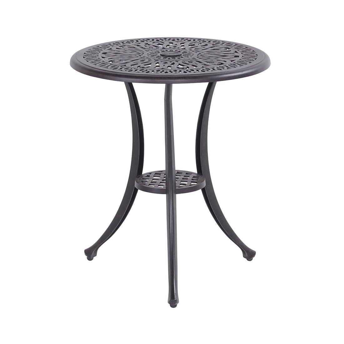 Hagebord Amalfi Ø62 cm støpt aluminium bronse - Hartman sett forfra