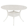 Hagebord Amalfi Ø120cm støpt aluminium hvit - Hartman sett forfra