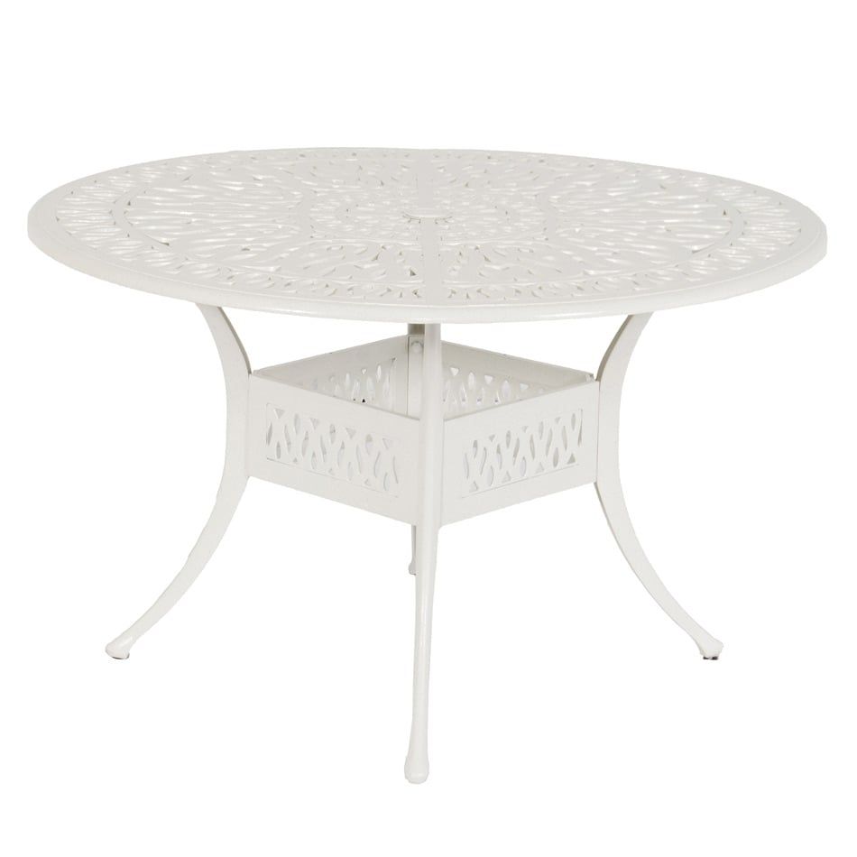Hagebord Amalfi Ø120cm støpt aluminium hvit - Hartman sett forfra