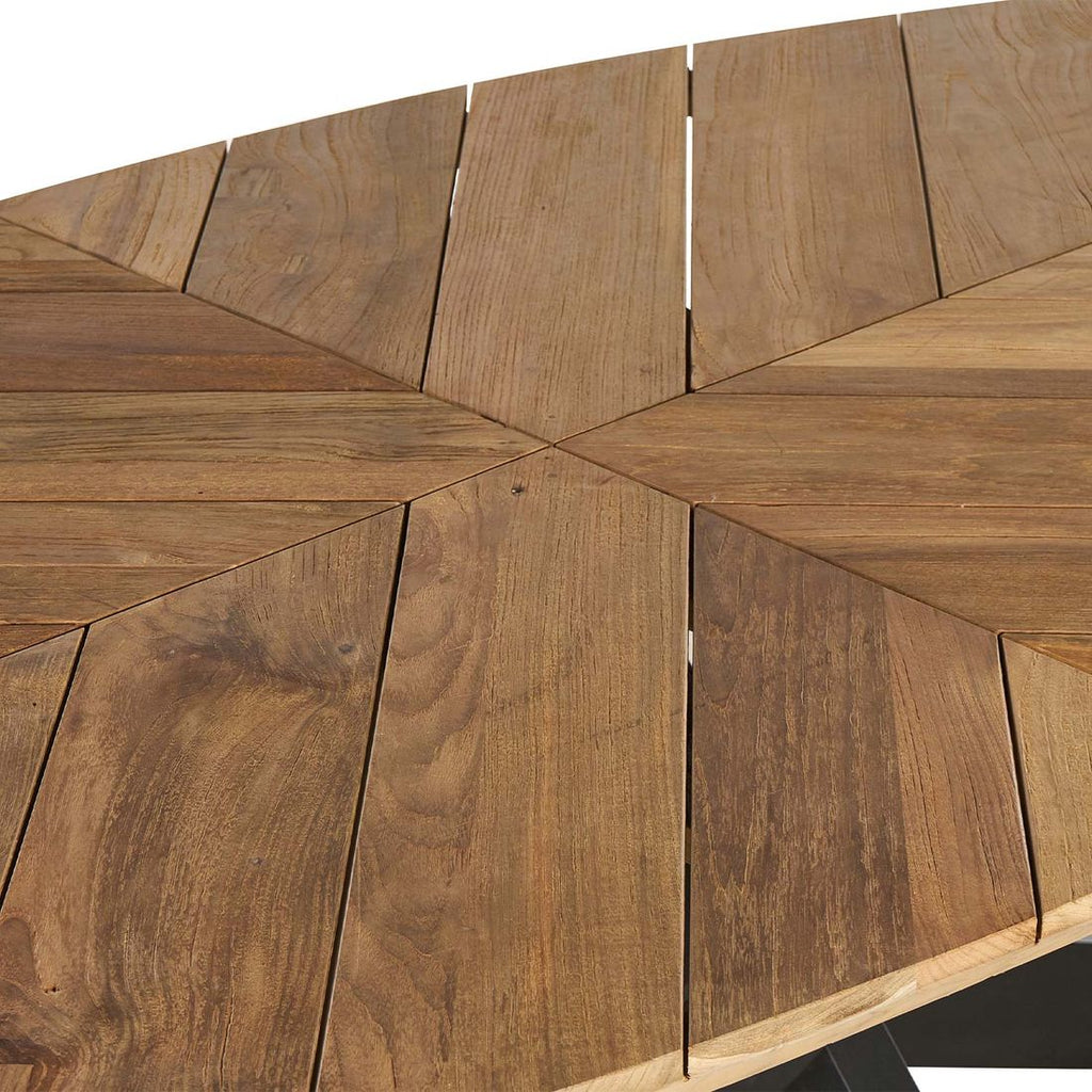 Montert Hagebord Amsterdam 220x110 cm aluminium/resirkulert teak på terrasse