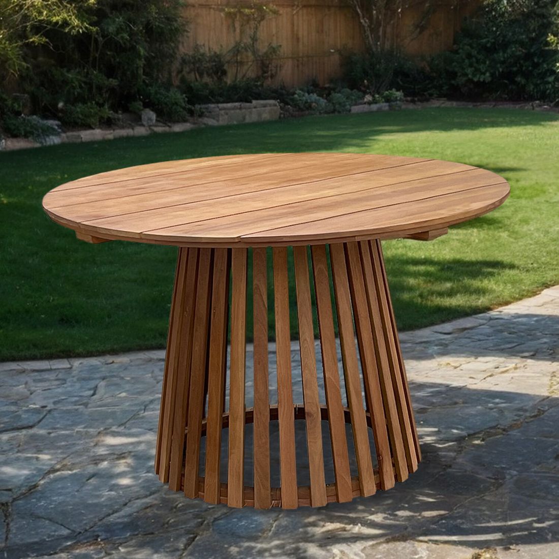 Hagebord Anni Ø120cm akasie - OUTLIV bakside med solid akasietreres ramme