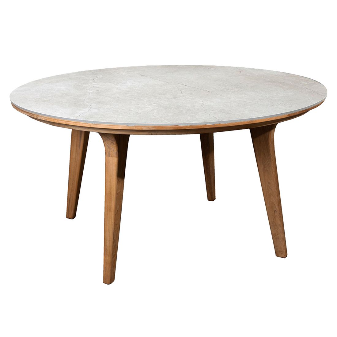 Hagebord Aspect rundt Ø144 cm teak og keramikk grå fra Cane-Line sett forfra