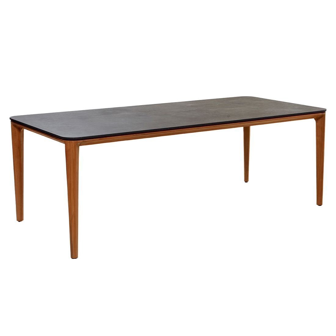 Hagebord Aspect teak og keramikk 210x100 cm svart forfra