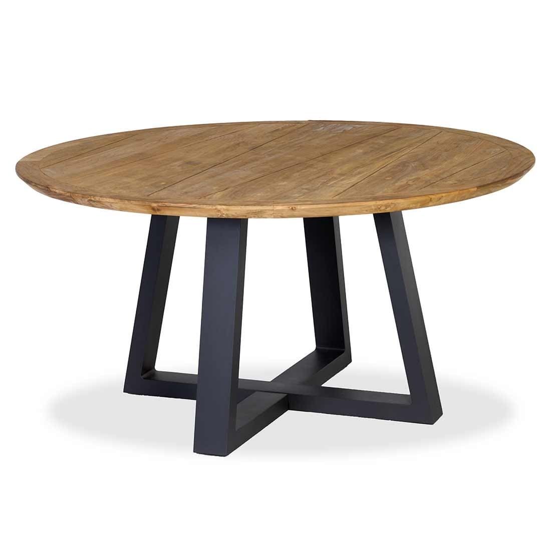Hagebord Atlanta Ø130cm aluminium og resirkulert teak forside