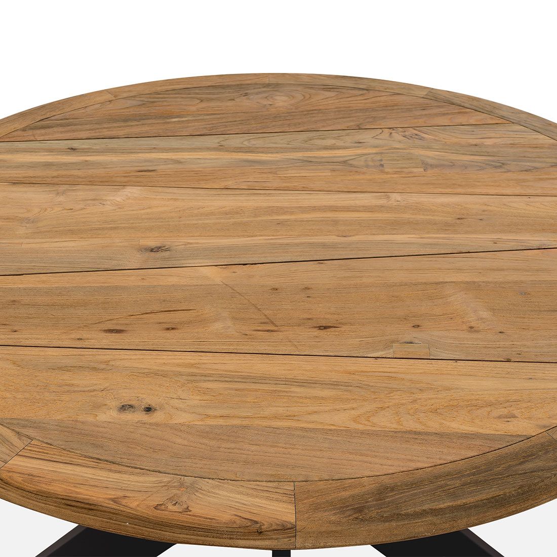 Montert Hagebord Atlanta aluminium/resirkulert teak Ø130 cm på terrasse