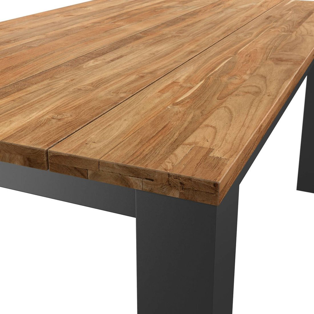 Sideprofil av Hagebord Atlanta aluminium/teak 160x90 cm