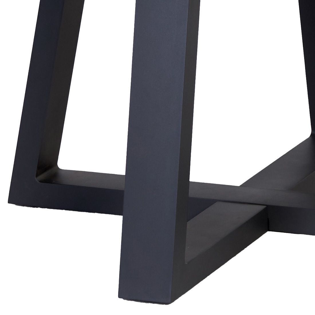 Hagebord Atlanta Ø150 cm aluminium resirkulert teak bakside