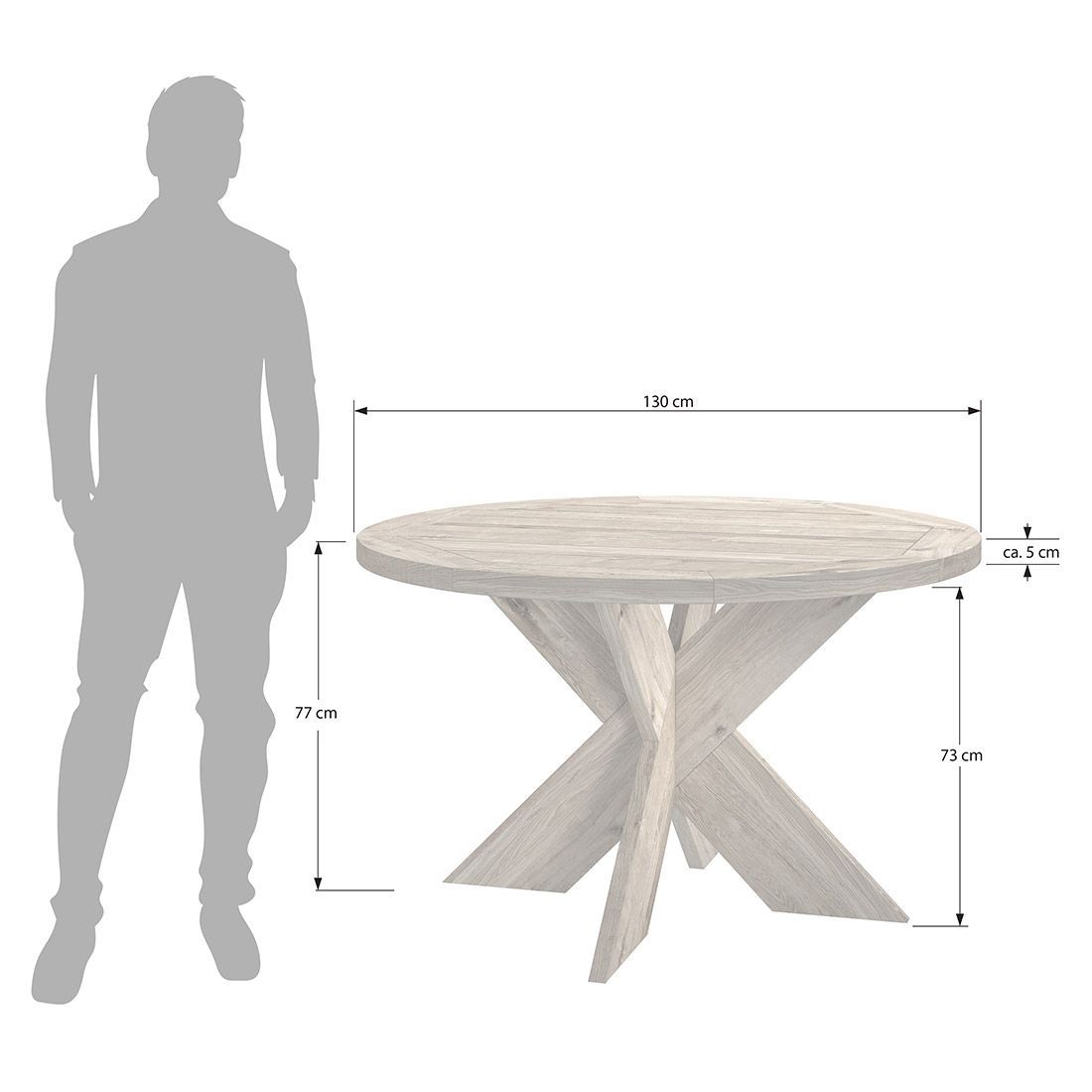 Hagebord Atlanta resirkulert teak Ø130 cm - OUTLIV bakside