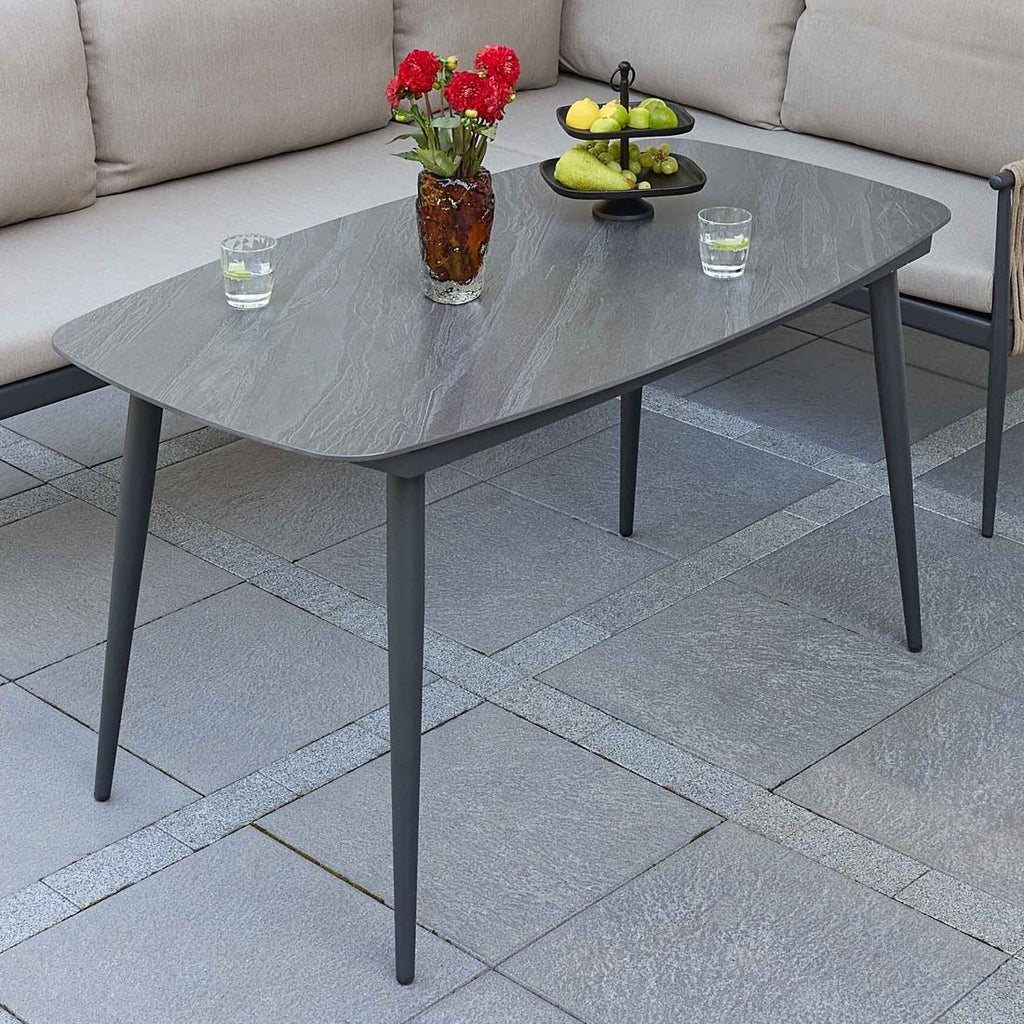 Hagebord Bari 160x90cm aluminium/sinterstone bakside