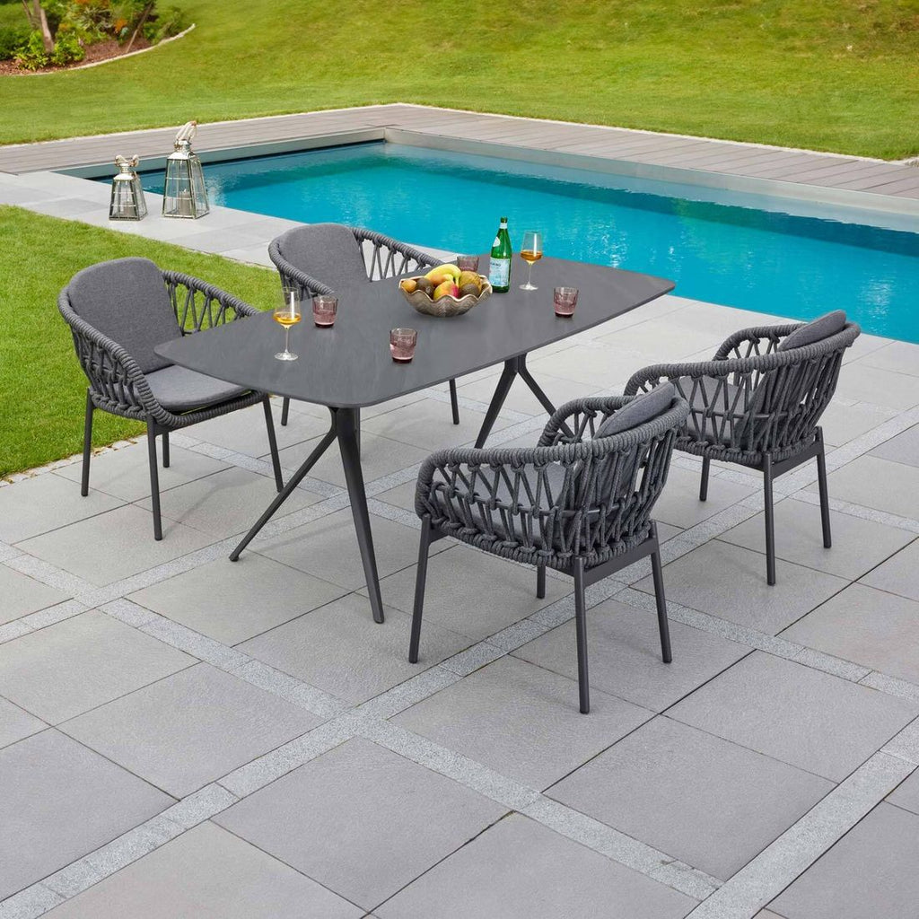 Hagebord Bari 180x90 cm aluminium/sinterstone bakside