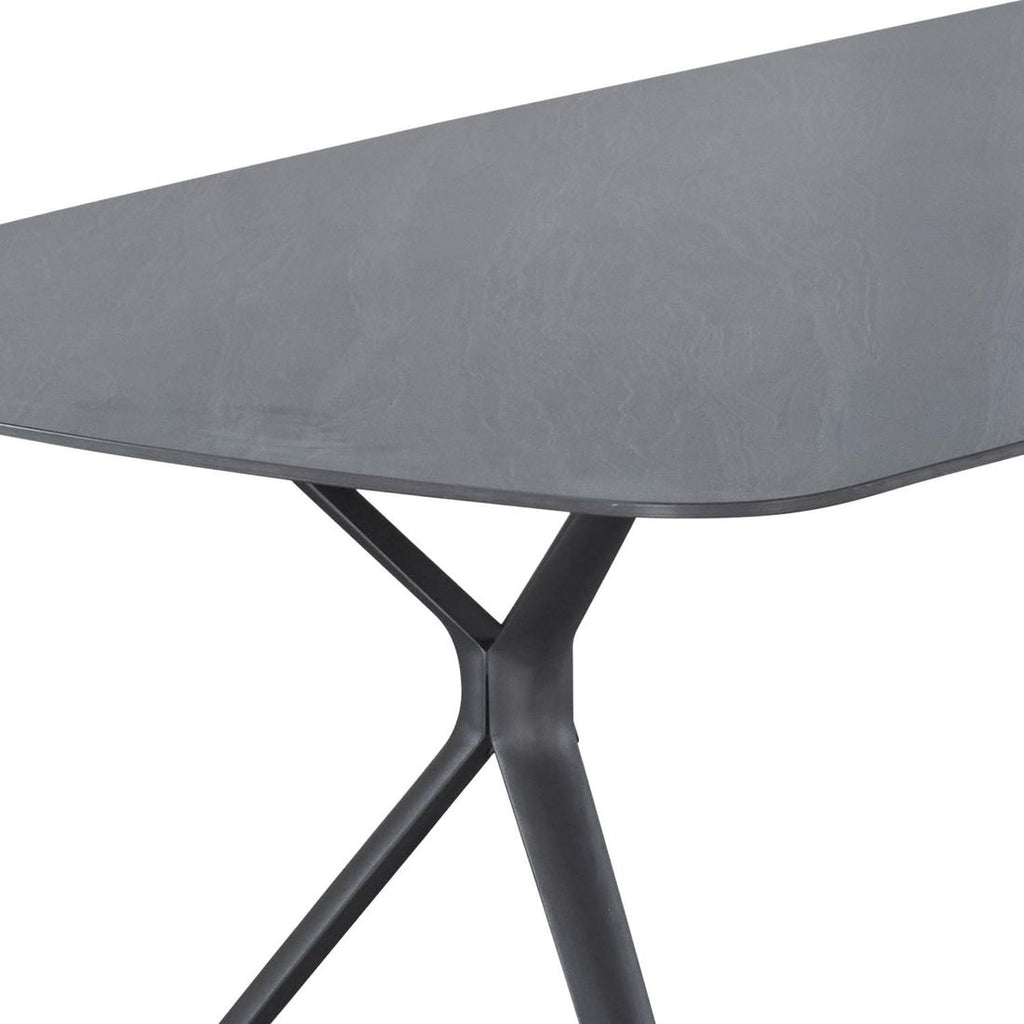 Hagebord Bari 180x90 cm aluminium/sinterstone nærbilde aluminiumramme
