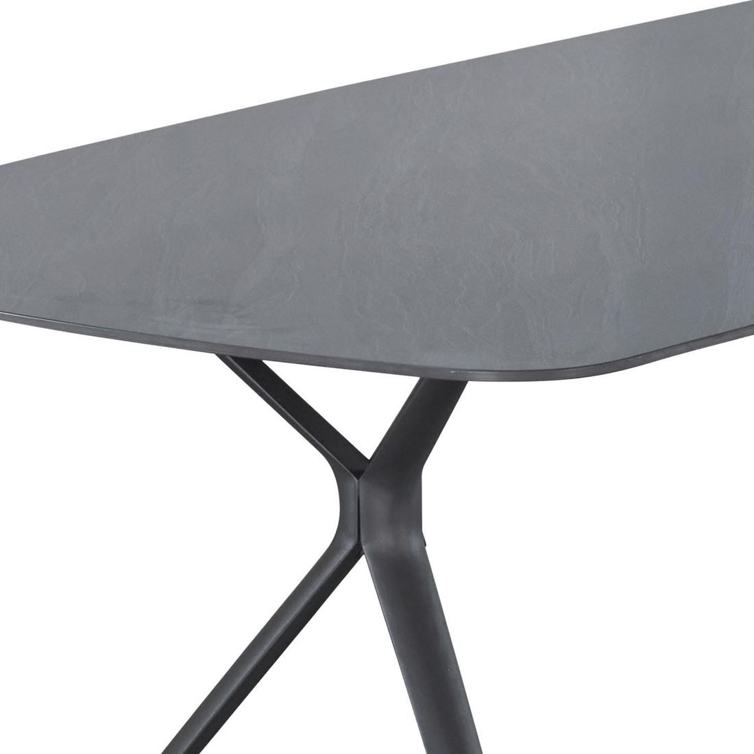 Hagebord Bari 180x90 cm aluminium/sinterstone nærbilde aluminiumramme