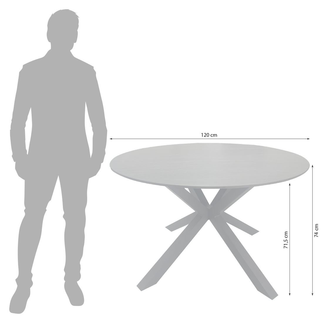 Hagebord Bari rundt aluminium/sinterstein Ø120 cm detalj av bordplate