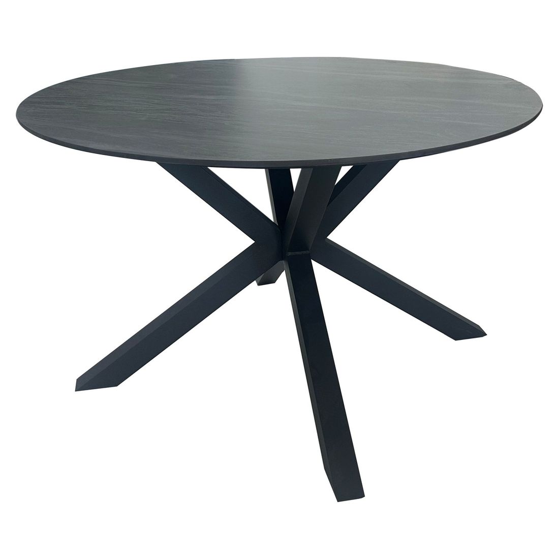 Hagebord Bari rundt aluminium/sinterstein Ø120 cm montert på terrasse