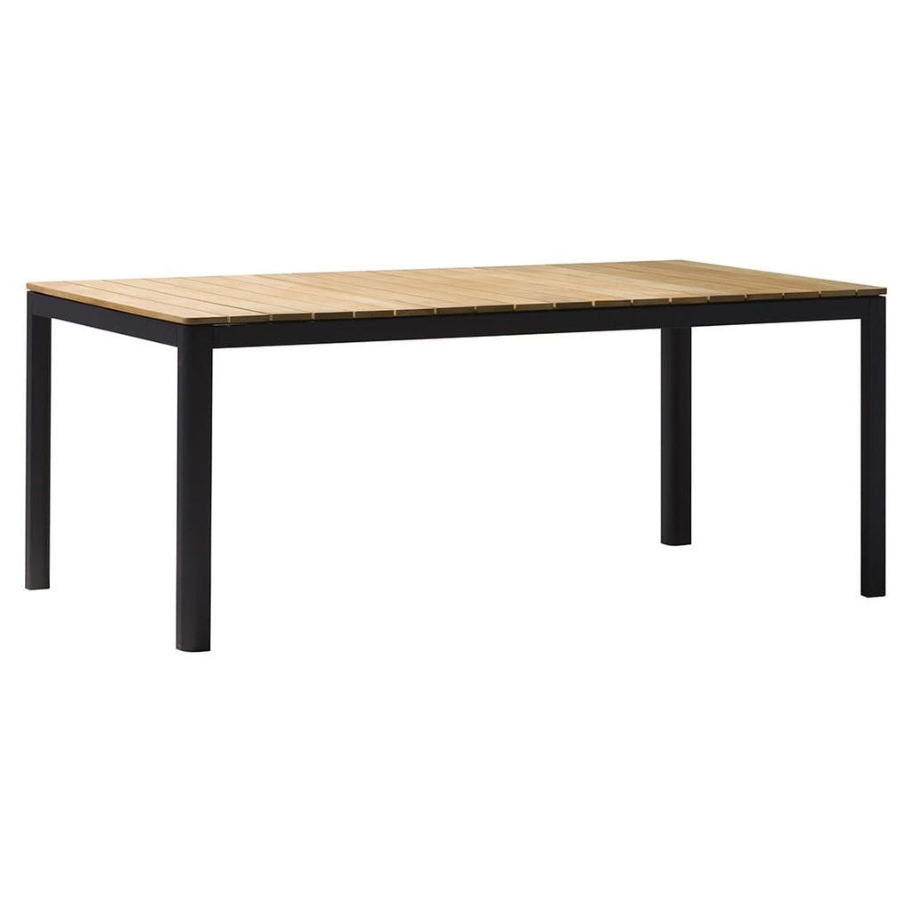 Hagebord Bee 160x90 cm aluminium/teak forside