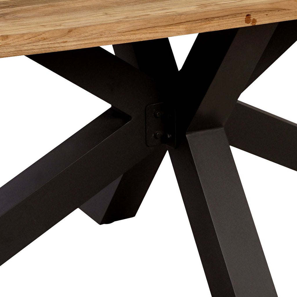 Montert Hagebord Belgien 220x100 cm aluminium/resirkulert teak på terrasse