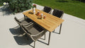 Hagebord Bijou 180x90 cm aluminium/teak forfra