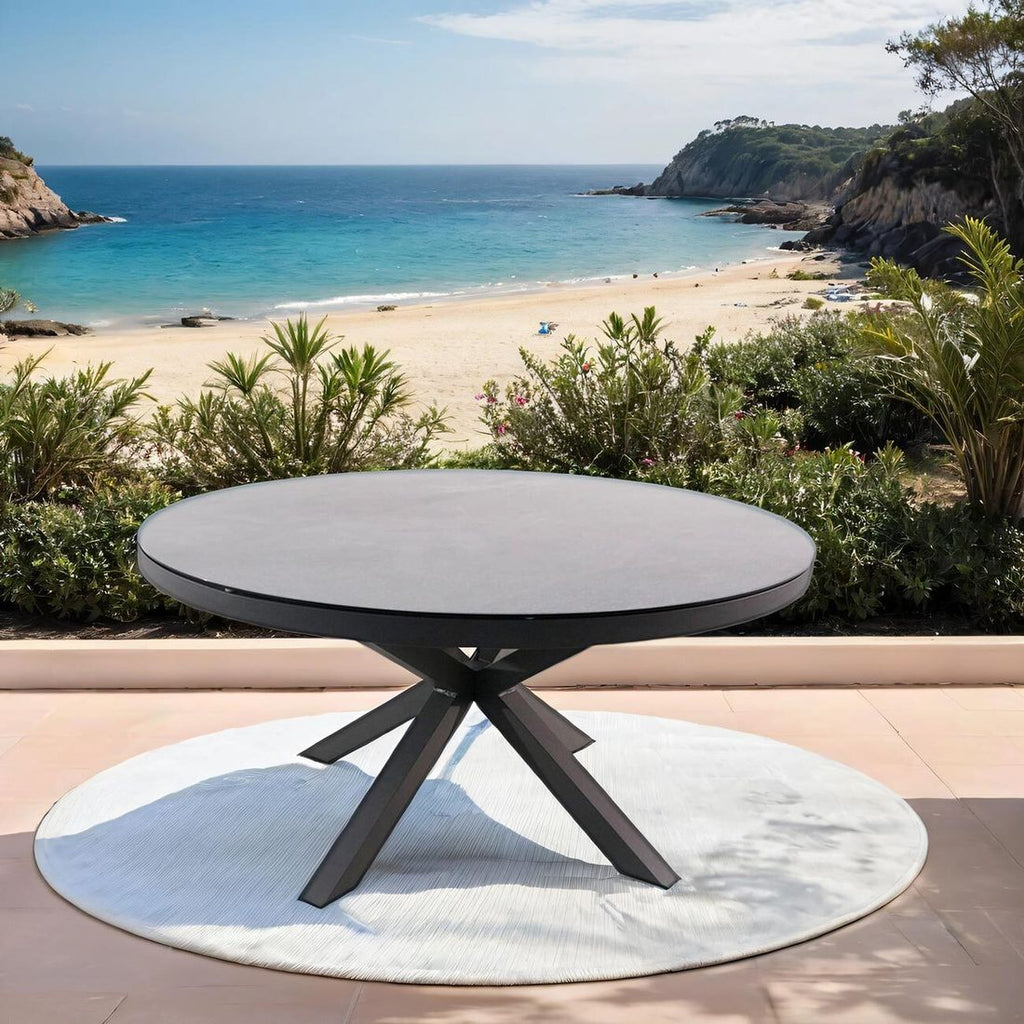 Hagebord Broome Ø150cm aluminium/glasskeramikk bakside