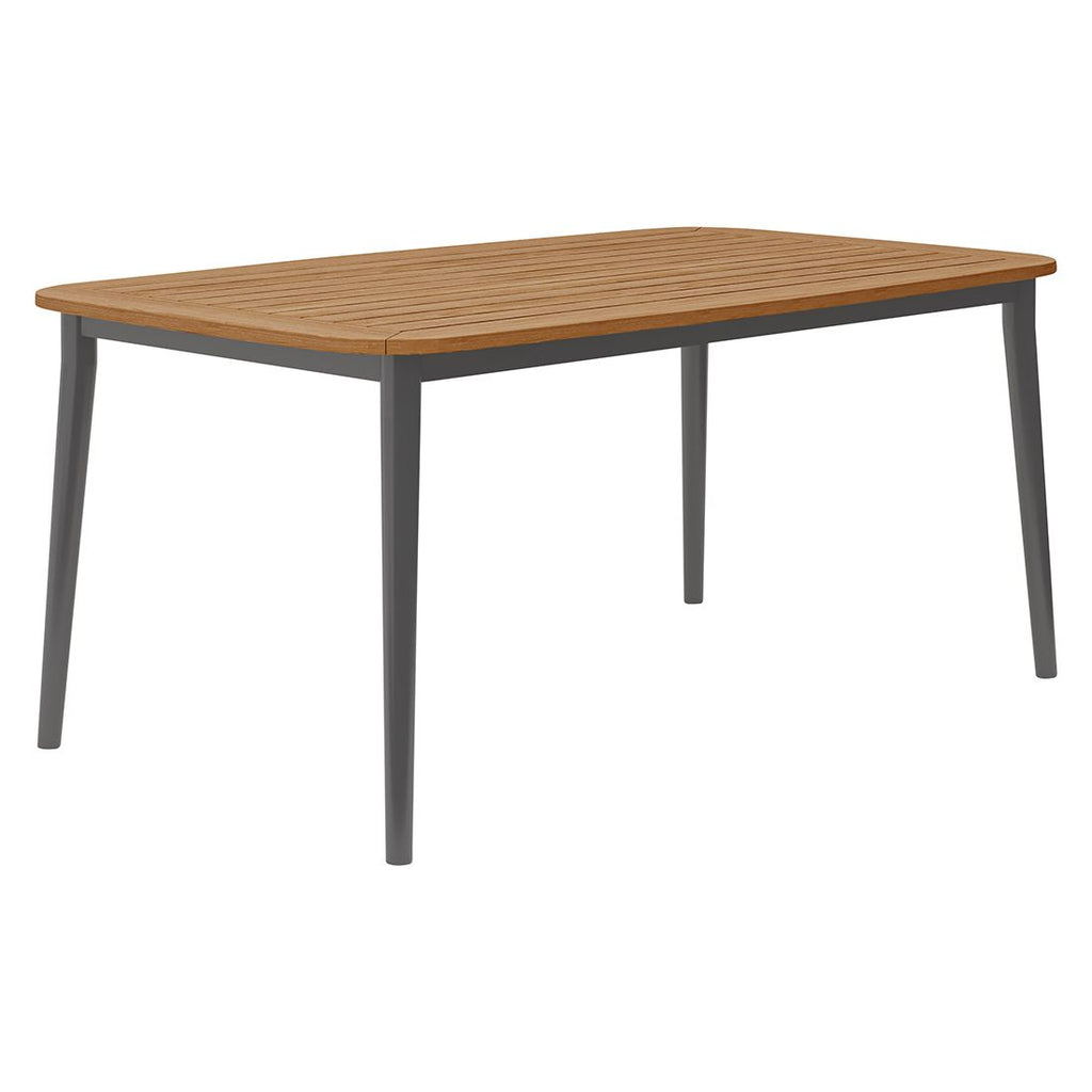 Hagebord Charlie aluminium/teak 170x100 cm forfra