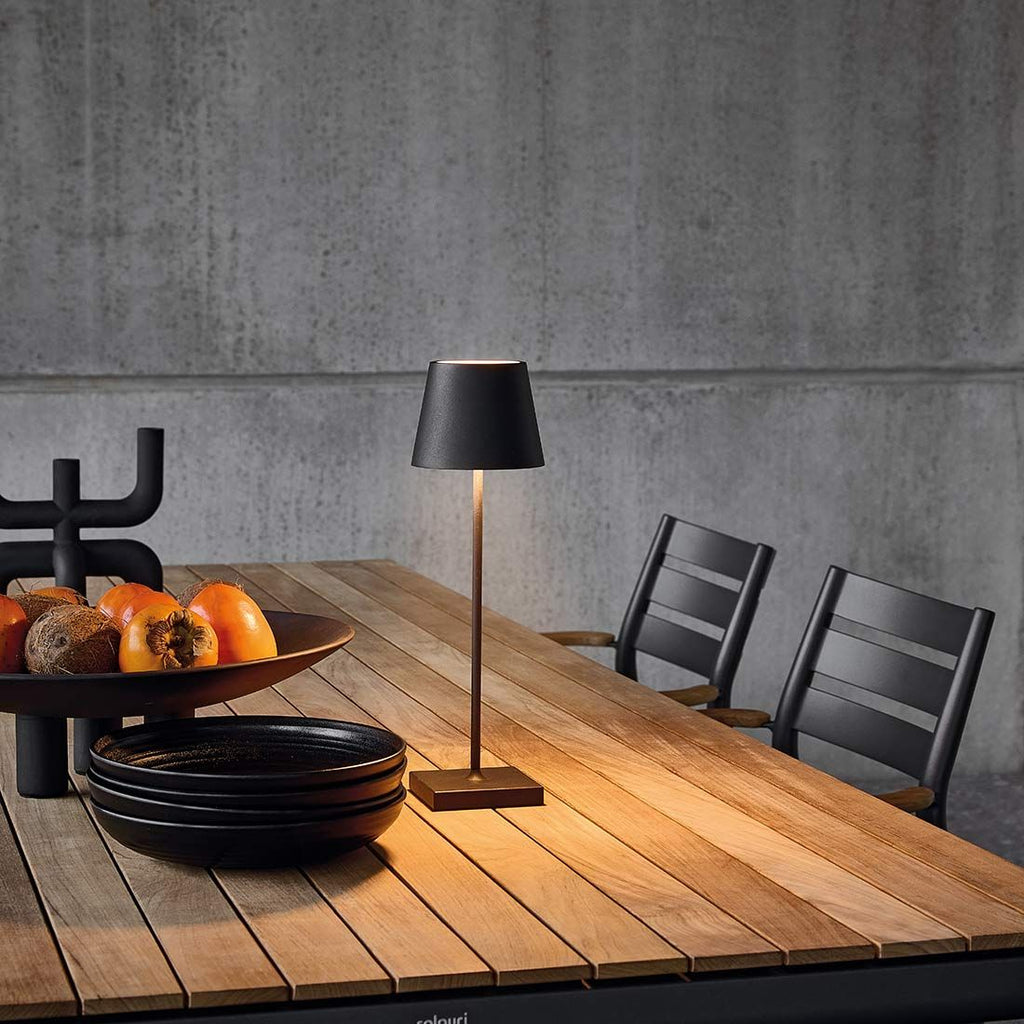 Hagebord Charlie aluminium/teak 170x100 cm med stol rundt