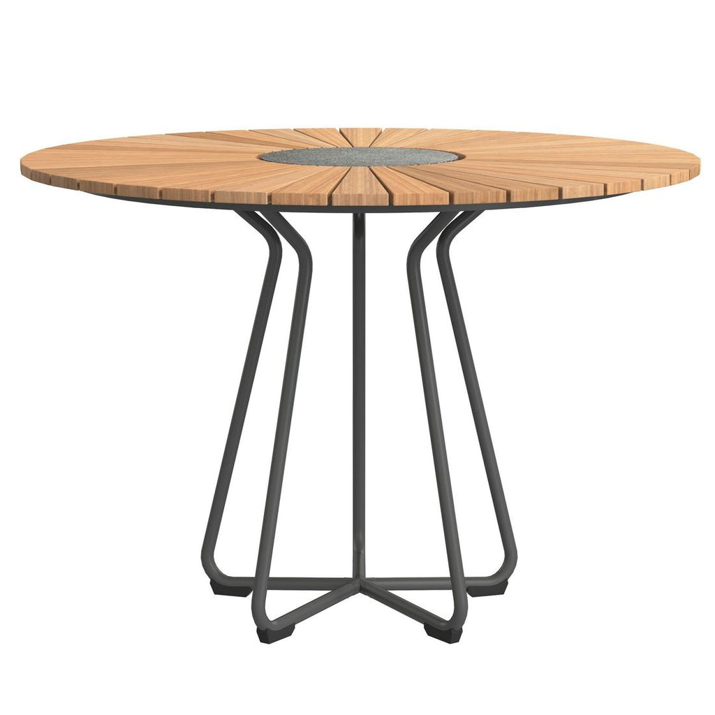 Nærbilde av aluminiumstativ på Hagebord Circle aluminium/bambus Ø110 cm - Houe