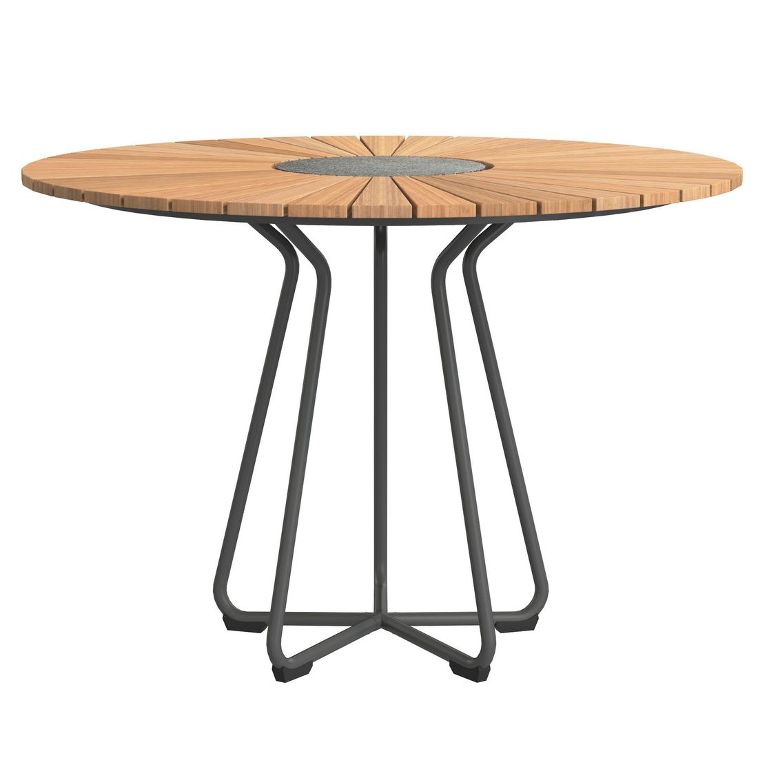 Nærbilde av aluminiumstativ på Hagebord Circle aluminium/bambus Ø110 cm - Houe