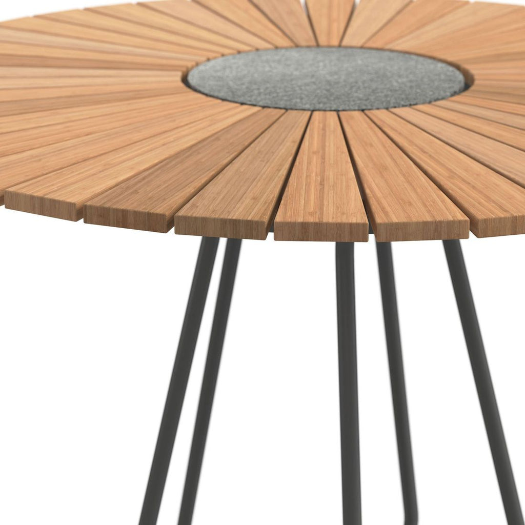 Hagebord Circle aluminium/bambus Ø110 cm - Houe med sommerdekor