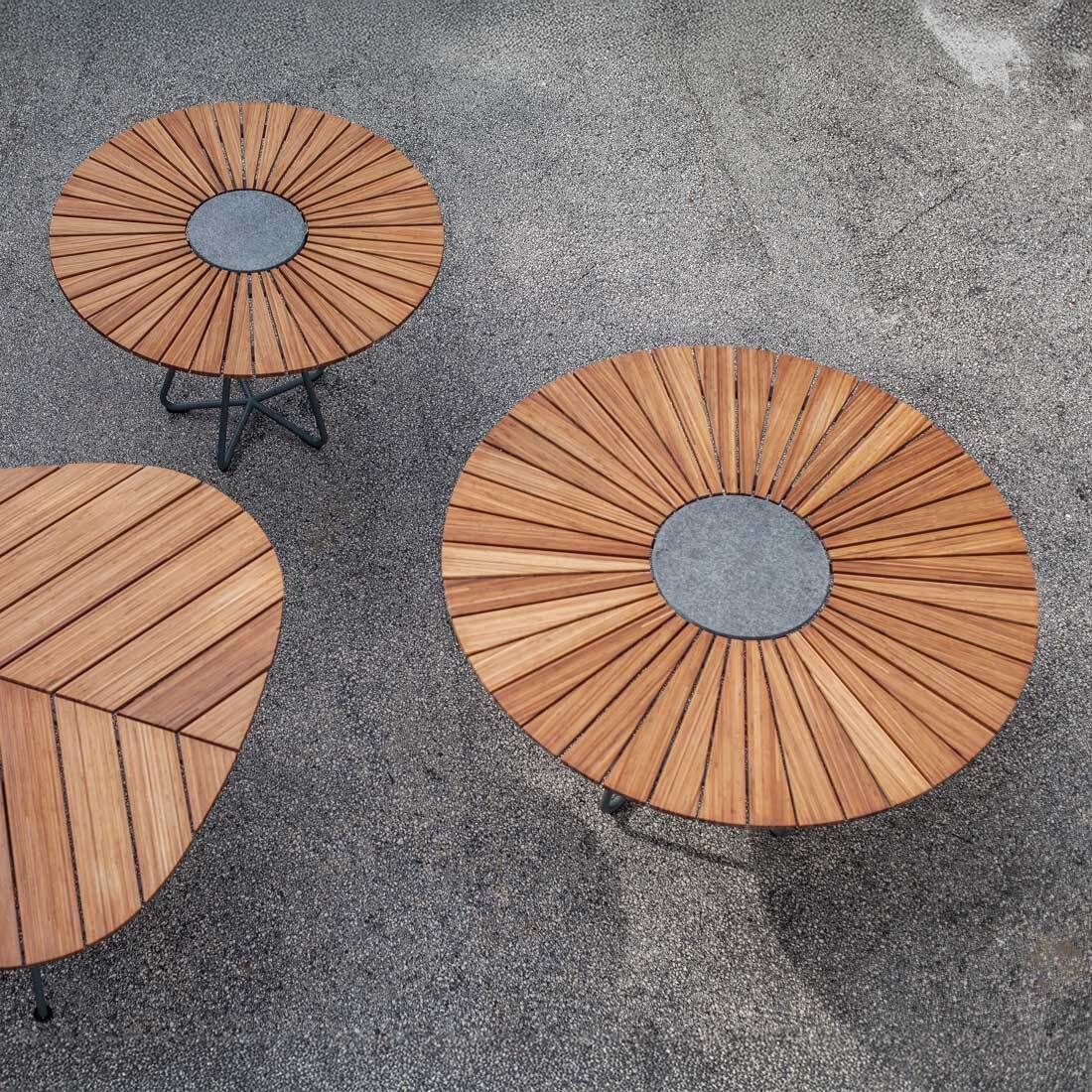 Hagebord Circle aluminium/bambus Ø110 cm - Houe i moderne uterom