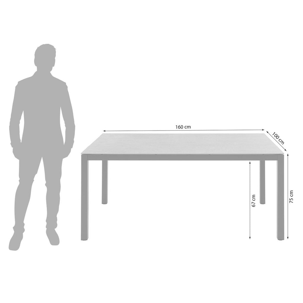 Hagebord Classic 180x100 cm aluminium/Dekton bakside