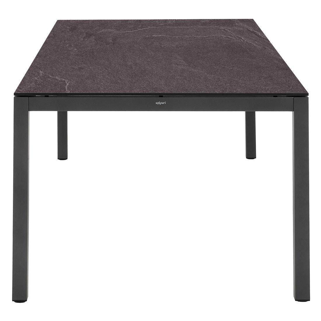 Hagebord Classic 220x100 cm aluminium HPL detalj av bordplate