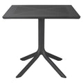 Hagebord Clip 80x80cm plast antrasitt forfra