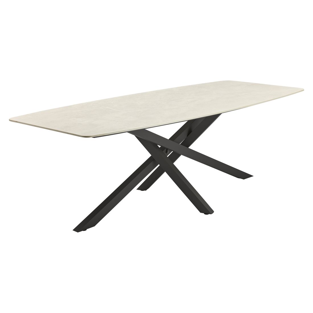 Hagebord Como aluminium/sinterstone 200x100 cm front