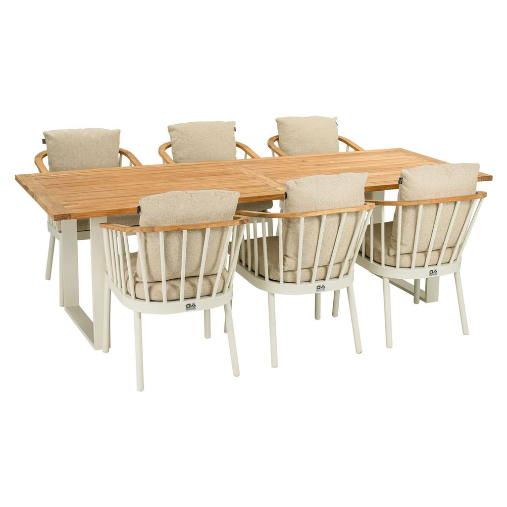 Hagebord Condor 240x95 cm aluminium/teak nærbilde av aluminiumsramme