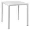 Hagebord Cube 70x70 cm aluminium DurelTOP hvit forfra